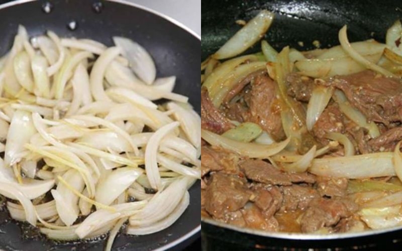 Xào thịt bò với hành tây