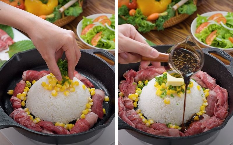 Làm cơm bò xì xèo