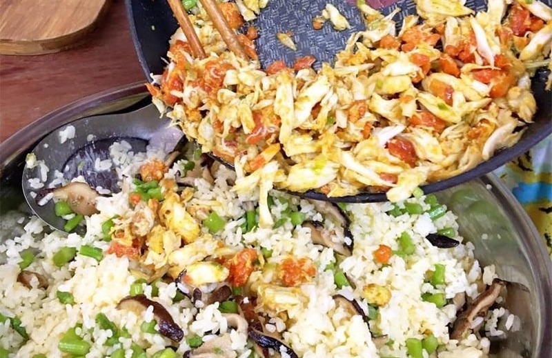 cơm chiên cua măng tây 9