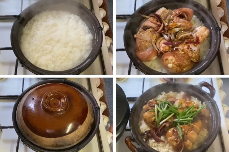 Cơm gà nấu thố ảnh 4