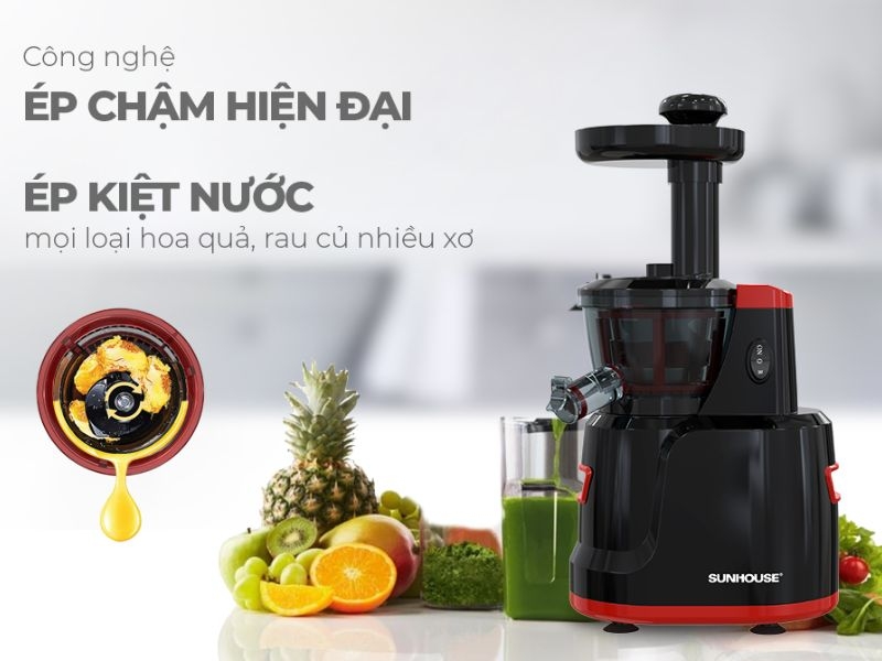Máy ép Sunhouse sử dụng công nghệ ép chậm thông minh