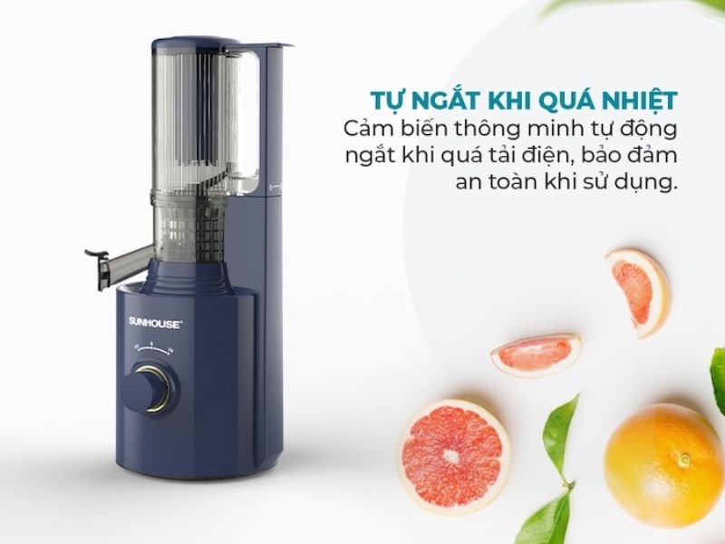 Máy ép Sunhouse được trang bị tính năng tự ngắt khi quá tải