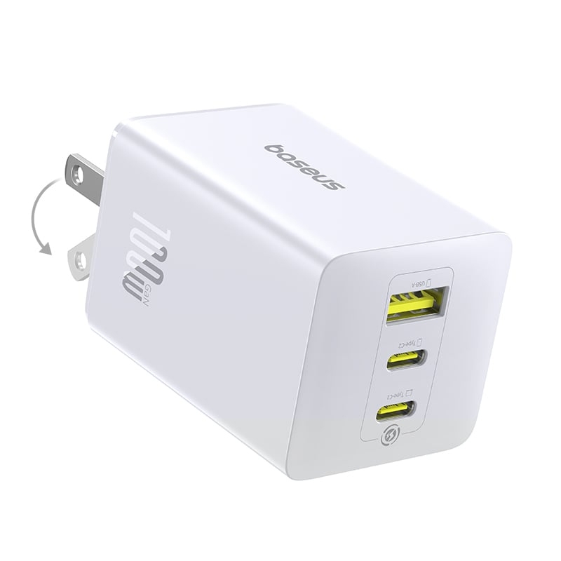 củ sạc nhanh 3 cổng 100w enerfill fe11 (2 usb-c + usb a) pd/pps baseus