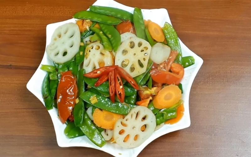 củ sen xào 4