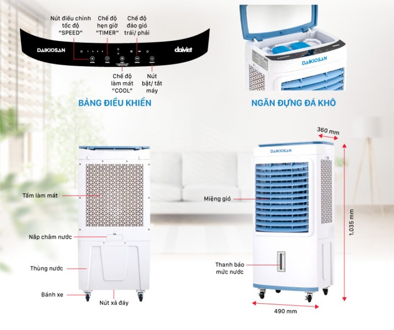 Quạt điều hòa Daikiosan DM118 110W (hình 2)