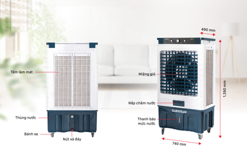 Quạt điều hòa Daikiosan DM212 thiết kế hiện đại