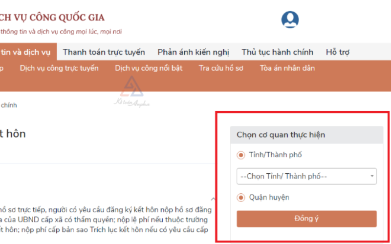 Chọn cơ quan thực hiện