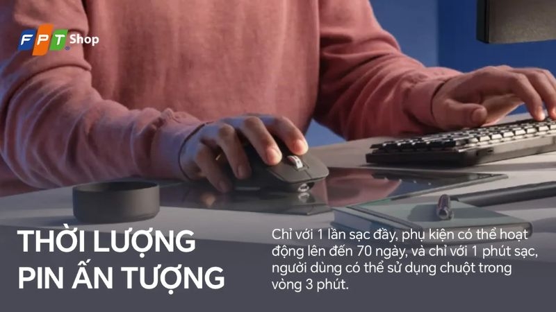Đánh giá chuột Logitech MX Master 3S về pin