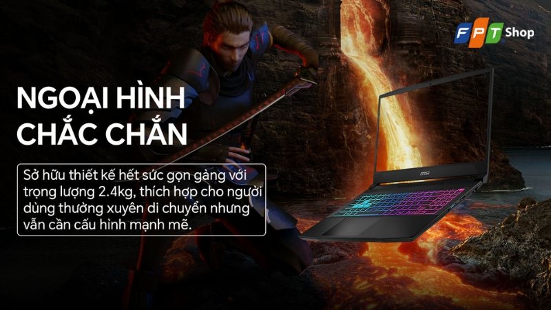 Đánh giá laptop MSI Katana 15 HX B14WEK-027VN về thiết kế