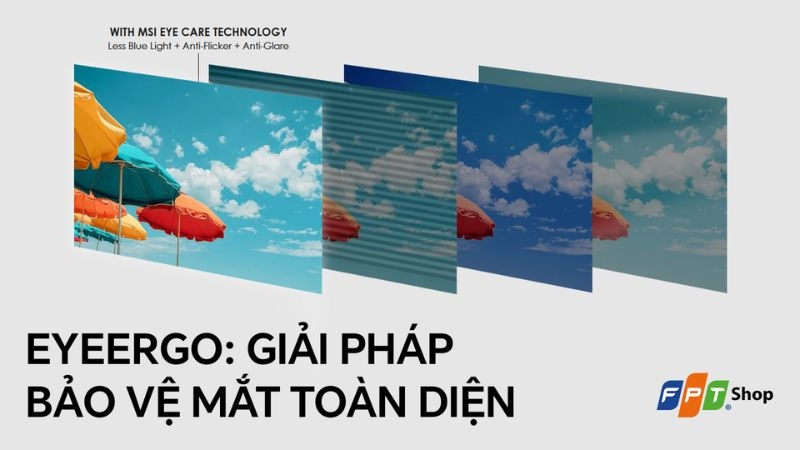 Màn hình MSI Pro MP272LKL 27 inch tích hợp công nghệ EyeErgo giúp bảo vệ mắt