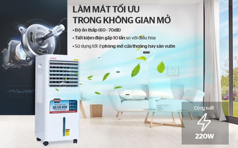 quạt điều hòa Sunhouse SHD7721 có công suất lên đến 220 W