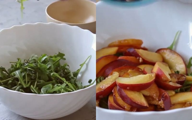 Sơ chế nguyên liệu salad đào hạt dẻ cười