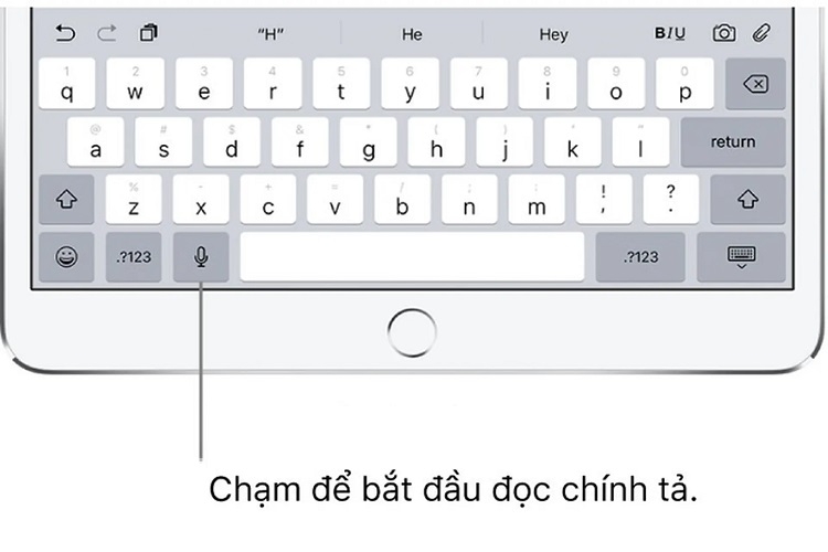 đọc chính tả văn bản trên iPad