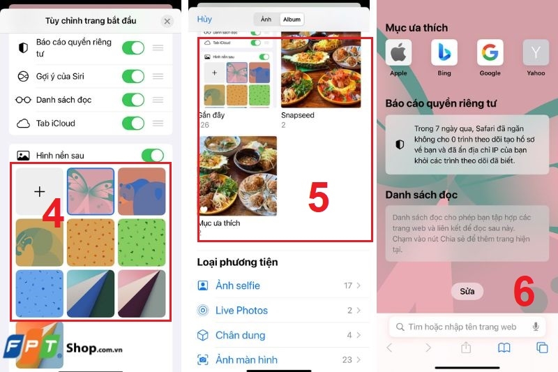 Đổi hình nền cho màn hình chào mừng trên Safari ảnh 3
