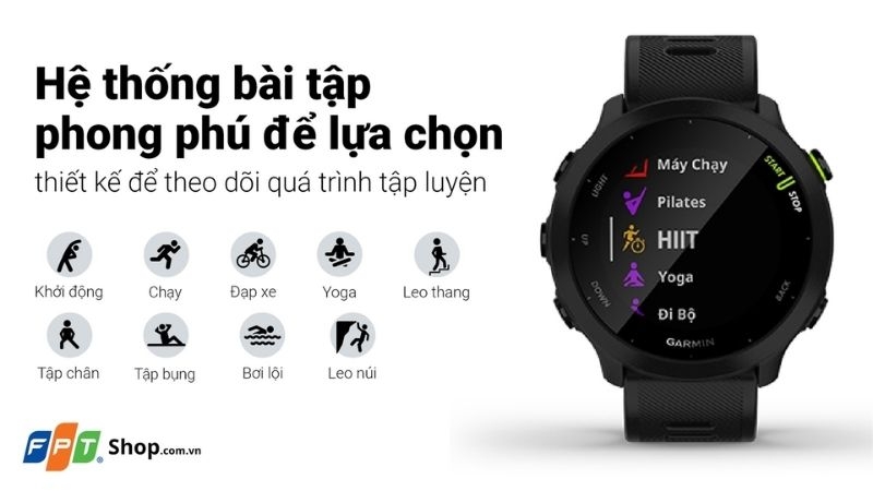 Đồng hồ thể thao chống nước Garmin Forerunner 55