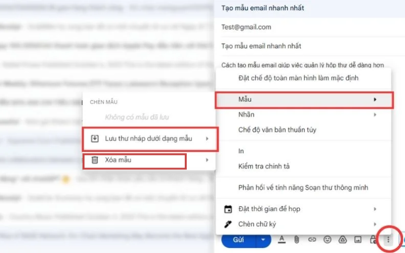Cách xóa Mẫu Email trong Gmail