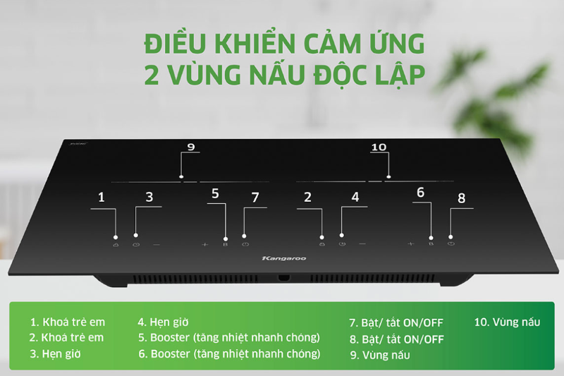 Bếp từ đôi lắp âm Kangaroo KGIC50D3C 4400W - hình 4