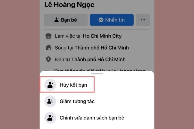 Facebook tự hủy kết bạn 5