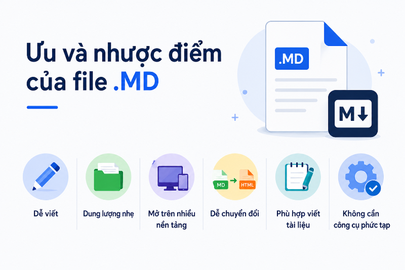 Ưu và nhược điểm của file .MD