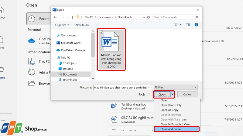 File Word bị lỗi định dạng ảnh 2