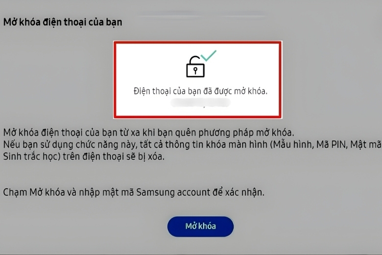find my mobile samsung mo khoa dien thoai tu xa