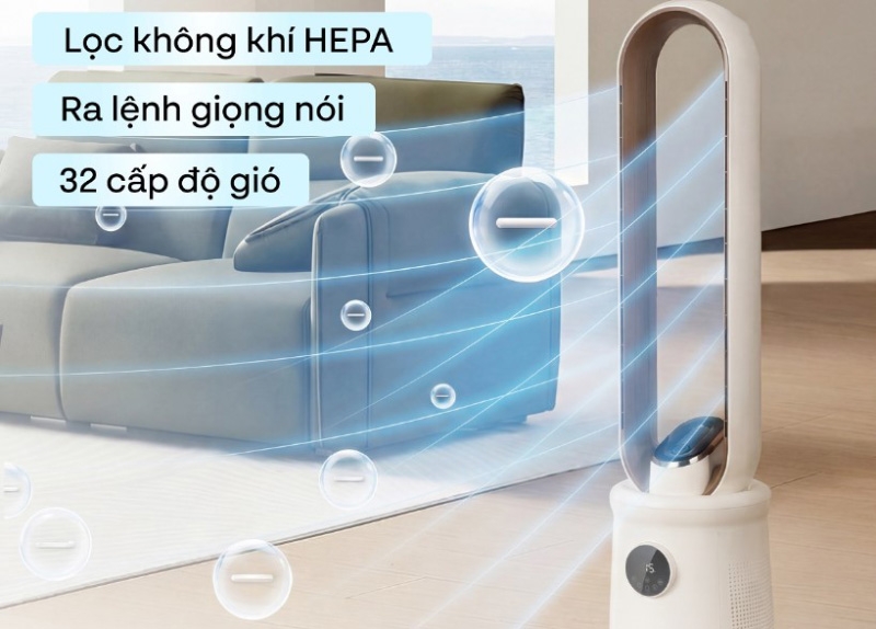 Quạt không cánh tích hợp lọc không khí Fujihome BF15 HEPA VOICE - hình 4