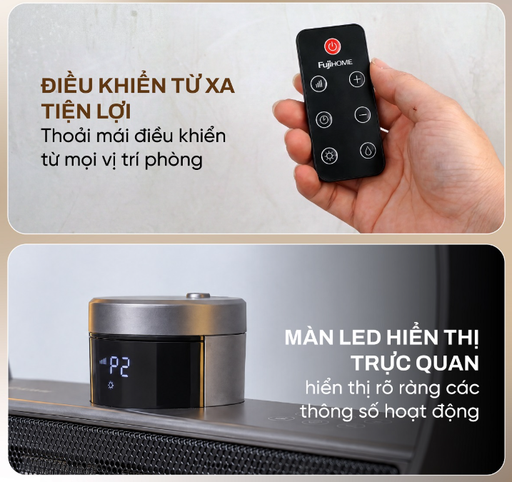 Máy sưởi gốm điều khiển bằng giọng nói Fujihome FH02RLUX 2000W - hình 6