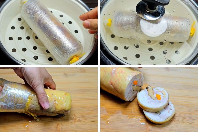 Gà cuộn hấp ảnh 6