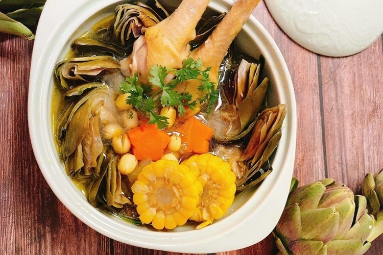gà hầm atiso 1