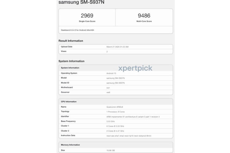 Galaxy S25 Edge lộ diện trên Geekbench với hiệu năng ấn tượng, chuẩn bị ra mắt vào tháng 4