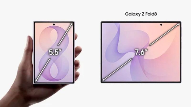 Galaxy Z Fold 8 có sự thay đổi tỷ lệ và kích thước màn hình