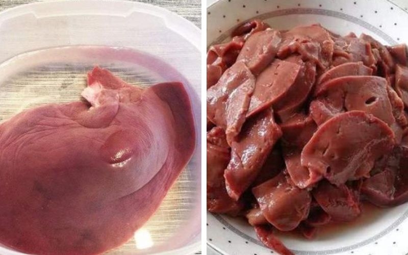 Sơ chế và ướp gan heo