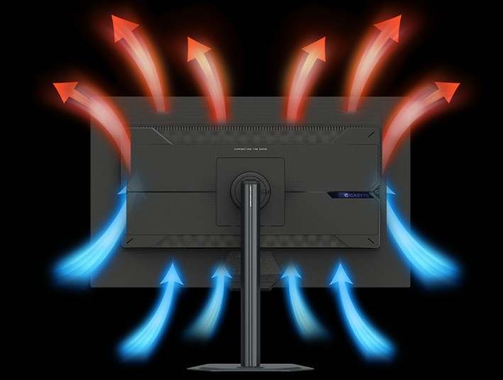 Màn hình Gaming Gigabyte G27Q2 - Hệ thống tản nhiệt bốn cạnh duy trì hoạt động ổn định