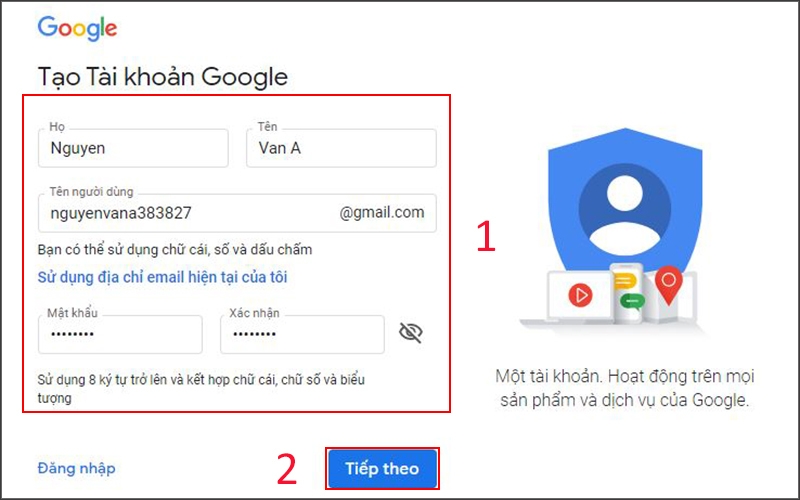gmail 10p có mật khẩu 2