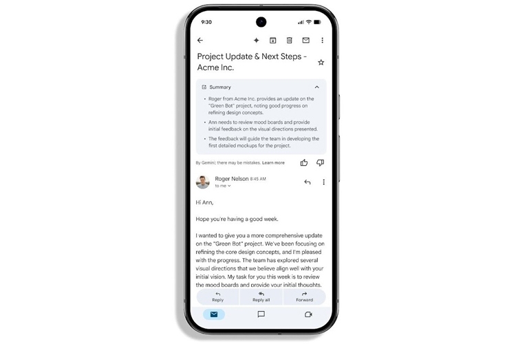 Gmail bắt đầu tự động tóm tắt email dài nhờ tích hợp AI Gemini
