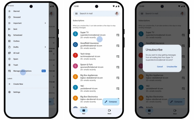 Gmail ra mắt tính năng Quản lý đăng ký trên Android, iOS và web
