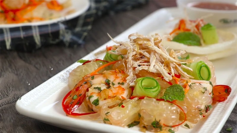 Cách làm gỏi bưởi khô mực 4