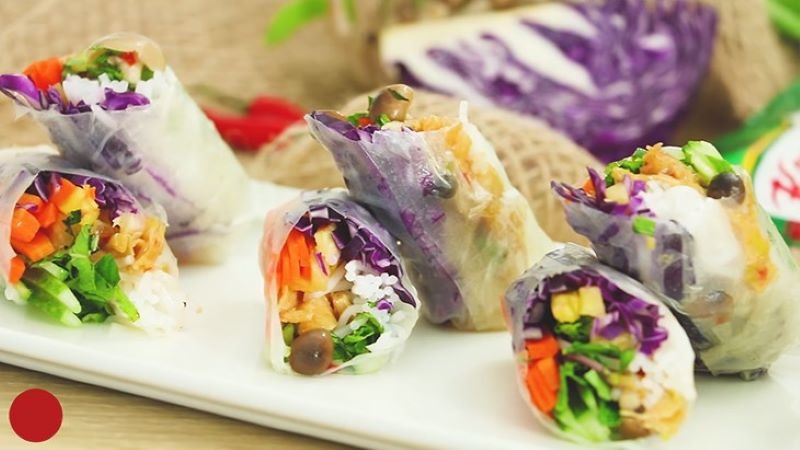 Gỏi cuốn ngũ sắc chay (ảnh 3)