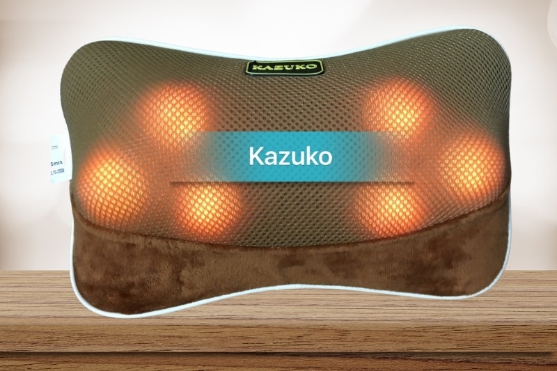 Gối massage cổ vai gáy Nhật Bản Kazuko 6 bi