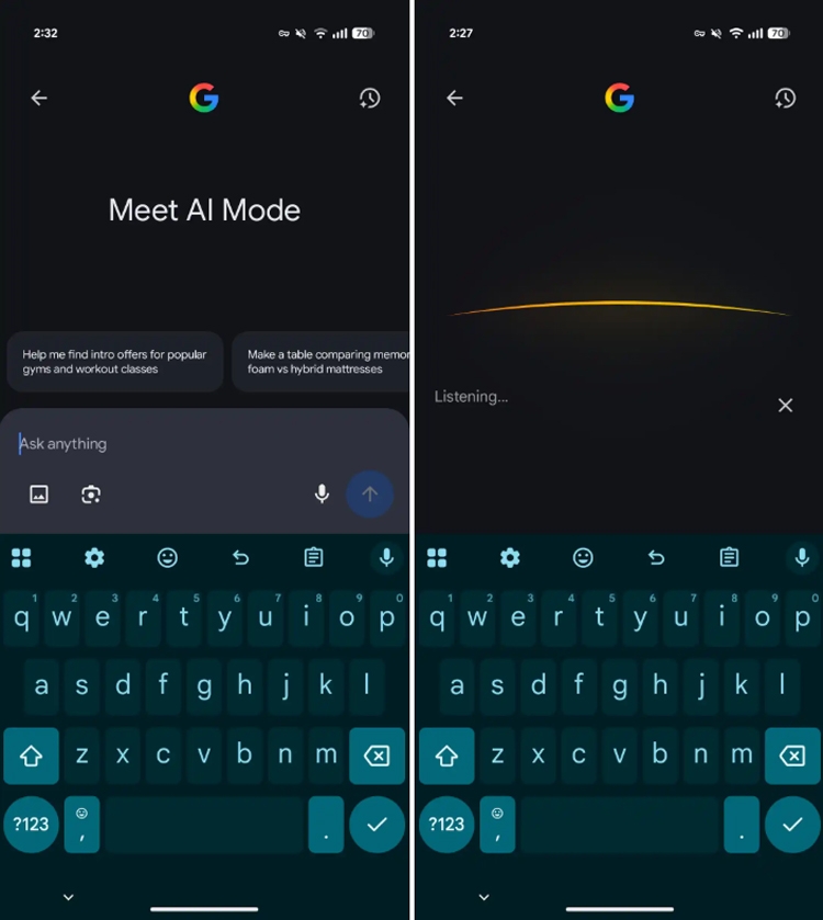 Google cập nhật tính năng đầu vào giọng nói mới cho chế độ AI