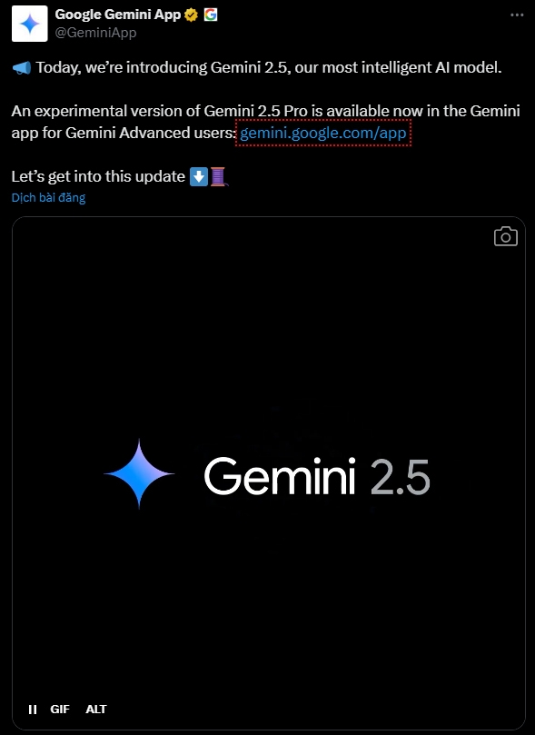 Google ra mắt mô hình AI mới nhất, Gemini 2.5 Pro, cho tất cả người dùng