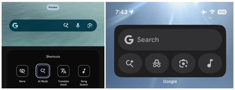 Google AI Mode được thêm phím tắt trên thanh tìm kiếm, chuẩn bị đổi mới giao diện
