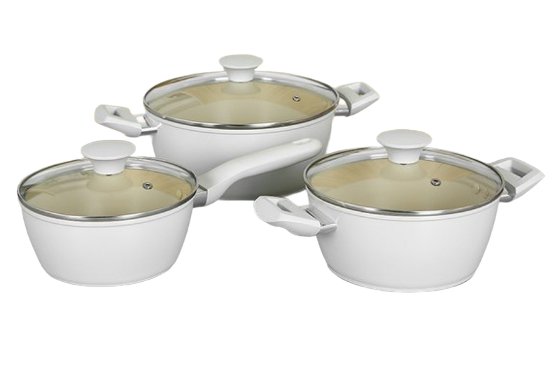 Bộ 3 nồi nhôm 5 lớp chống dính nắp kính Green Cook GCS227-T1 - hình 1