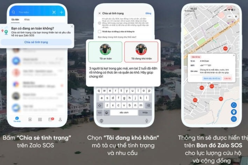gửi tín hiệu cứu trợ khẩn cấp trên Zalo 3