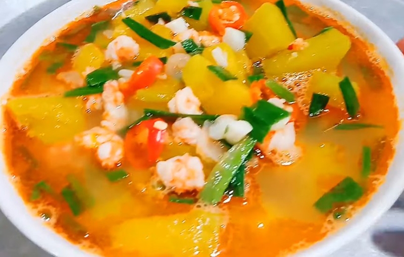 Chia sẻ hai cách làm canh tôm nấu bí (hình 12)