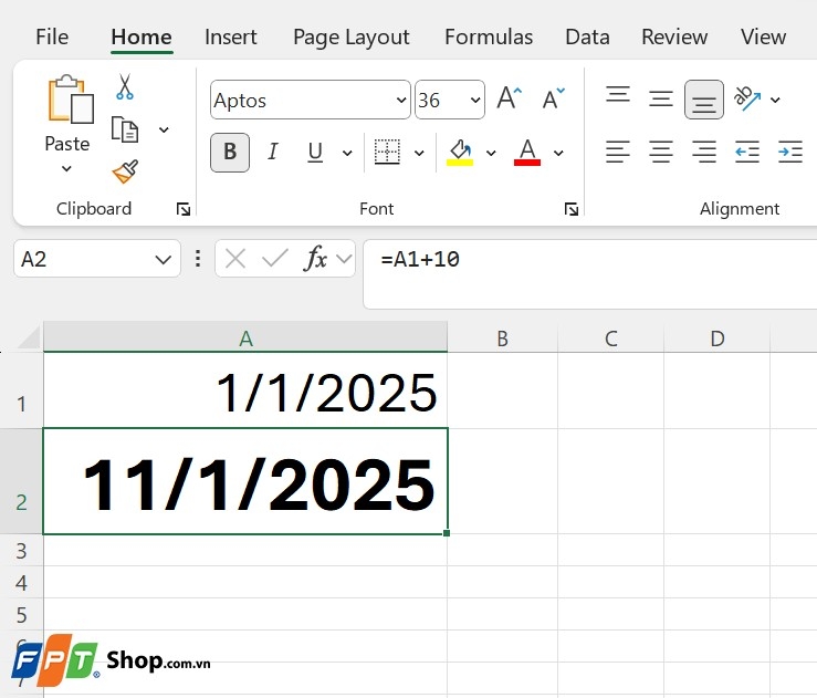 hàm cộng ngày trong Excel ảnh 1