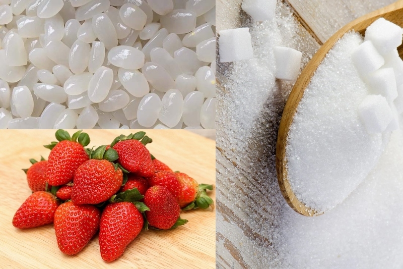 Nguyên liệu cần chuẩn bị để làm hạt đác rim dâu tây