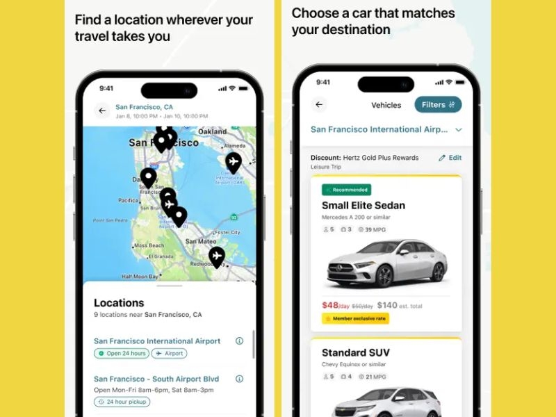 Tìm kiếm và đặt xe thông minh với Hertz Car Rental