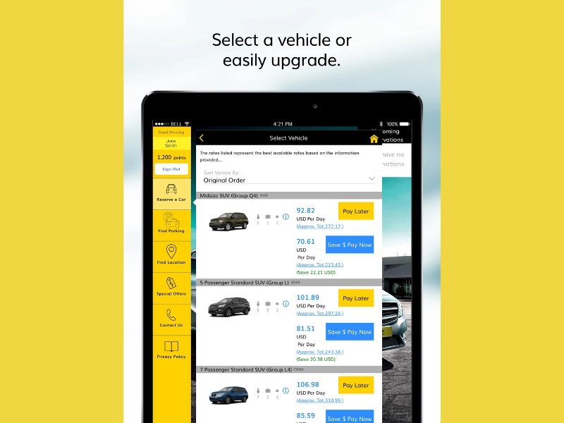 Làm thủ tục trước khi nhận xe với Hertz Car Rental