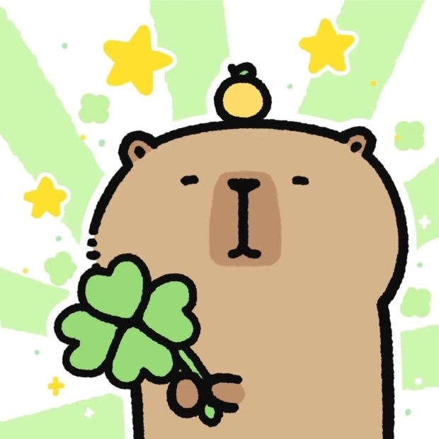 Hình đại diện hoạt hình dễ thương mang ý nghĩ may mắn 6